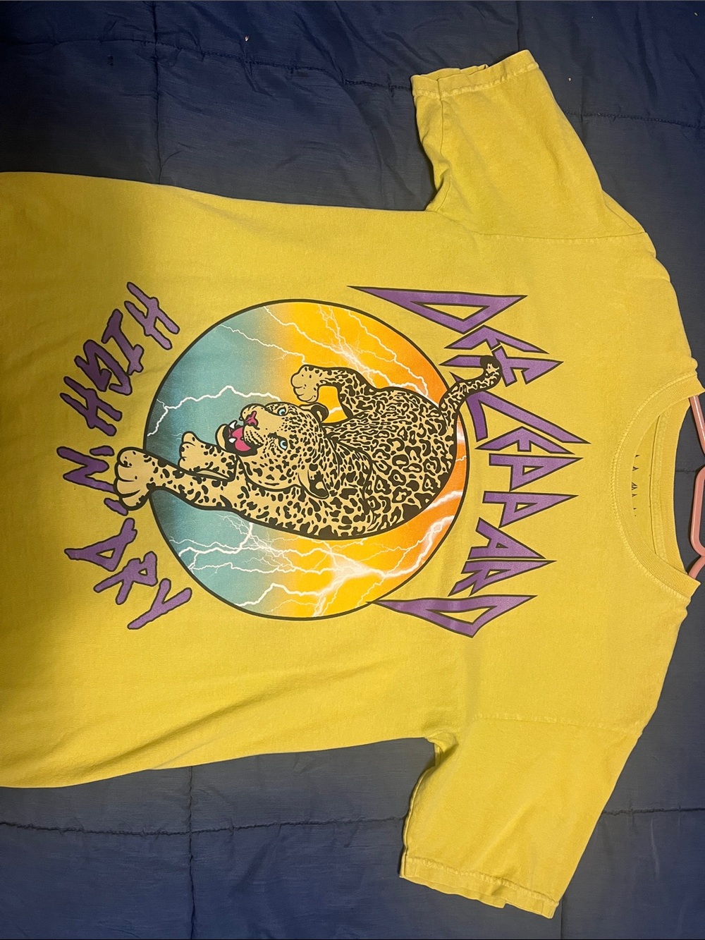 Def Leppard Yellow Short Sleeve Graphic Tee - High 'n' Dry Design